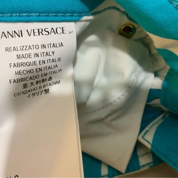 Versus Versace Turquoise Zebra Animal Print Skinny Jeans size 31 - Picture 9 of 12